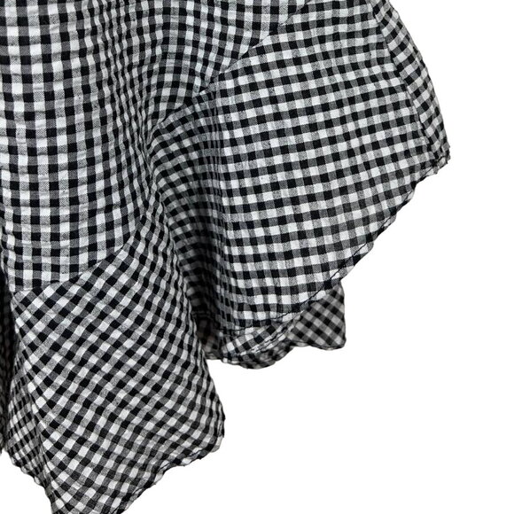 Treasure & Bond Women's Black Gingham Off The Shoulder Dress Convertible Medium - Picture 4 of 9